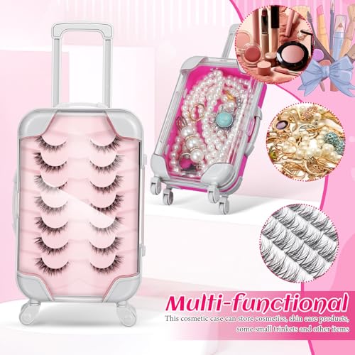 Mini valise cils portable avec poignée ergonomique de transport