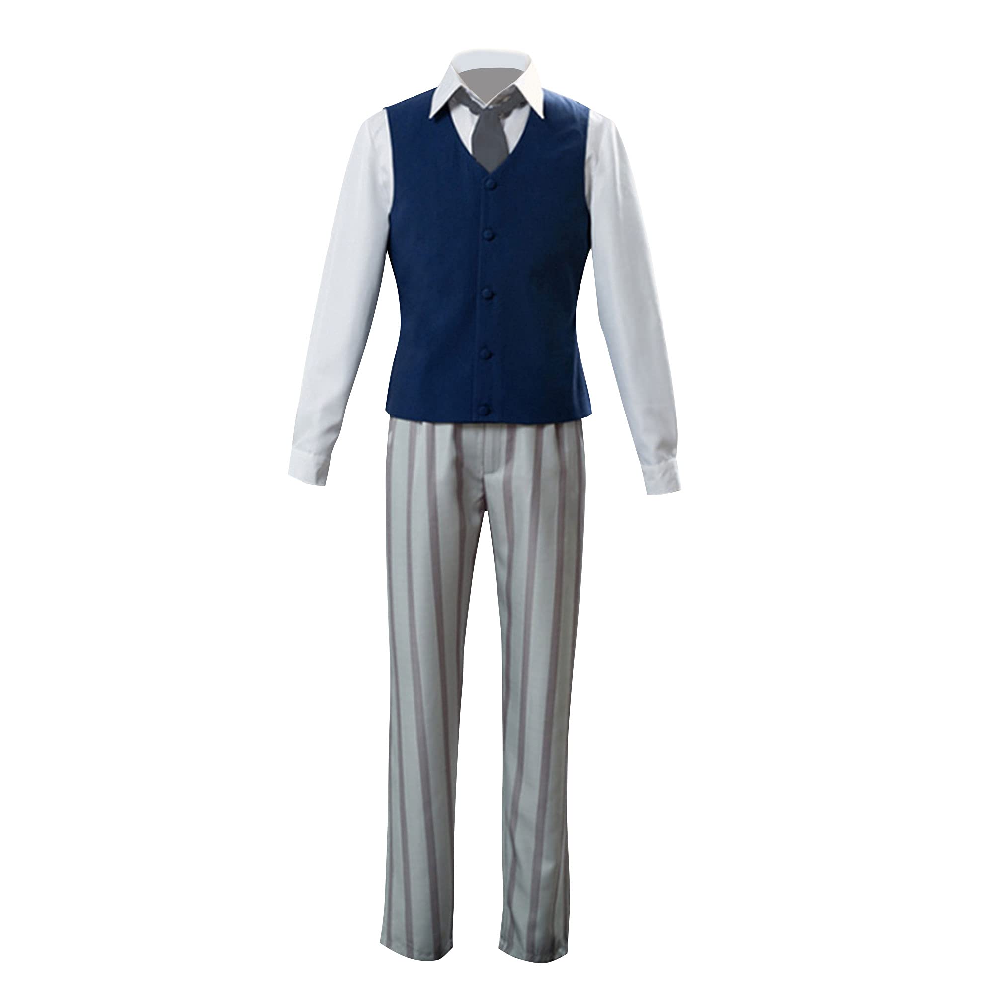 Zhongkaihua Men's Legoshi Beastars Cosplay Costume Japanese High School Uniform Wolf Cosplay Shirt Pants Vest Belt Tie Cosplay Outfit Halloween Costume For Boys