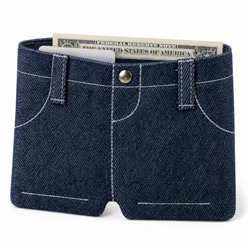 Pocket Pants Mini Jeans Wallet Jorts Style Denim Shorts Purse (Classic)