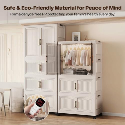 Image of StarAndDaisy Kids Wardrobe /Multifunctional Collapsible Plastic Wardrobe /Almirah for Kids- Storage Cabinet - Dustproof Organizer for Clothes, Toys
