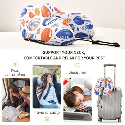 Almohada de viaje de espuma viscoelástica multicolor miniatura 4