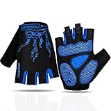 Faneam Antideslizante Guantes de Ciclismo Verano Medio Dedo Guantes de Bicicleta Montaña para Hombre Mujer, Transpirable Guantes Cortos MTB Gel Guantes Cortos Deportivos Moto, Unisexo
