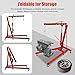 NTNOEA 2 Ton Folding Engine Crane - Heavy Duty Cherry Picker with 6 Casters, Adjustable Lifting Height up to 6.89ft, Hydraulic Shop Hoist for Car Repairs and Garage Use (Red)