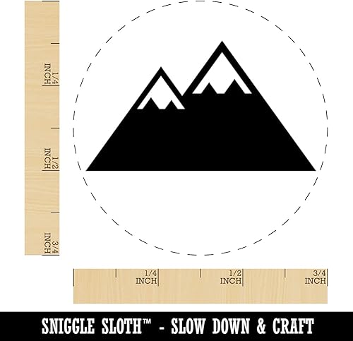 Miniatura 2 de Snow Topped Mountains - Sello de goma autoentintado para estampado de tinta, planificadores de manualidades, tamaño pequeño de 34 pulgadas, tinta