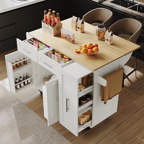 Huayz Isola della cucina con piano di lavoro pieghevole, carrello