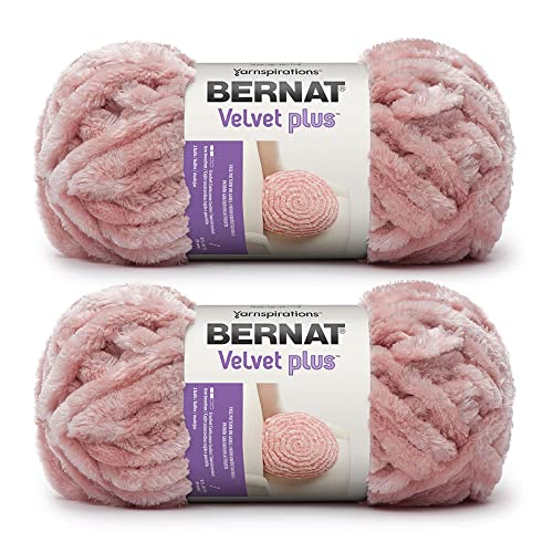 Image of Bernat Velvet Plus Pink Dusk Yarn - 2 Pack of 300g /10.5oz - Polyester - 6 Super Bulky - Knitting /Crochet