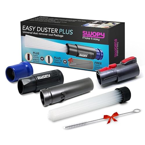 Swopy Vacuum Attachment Tool, Tiny Tubes Cleaner, Dusty Brush, Flexible Suction, Dirt Sweeper, Dust Cleaning Great for Car/Pets/Keyboards/Air Vent/Drawers Dust Daddy for Dyson Vacuum