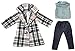 Aeromdale Vêtements de poupée pour poupée américaine Custume de 46 cm - Veste à carreaux en jean - Accessoire de tenue - #A