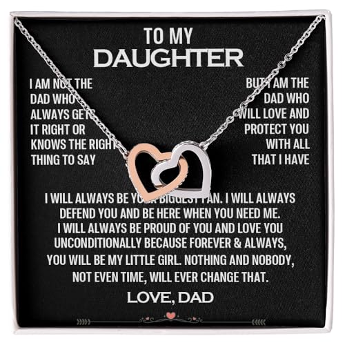 CENOVACY To My Daughter Necklace from Dad with Heartfelt Message and Elegant Box Gift for Birthday Graduation Christmas and More