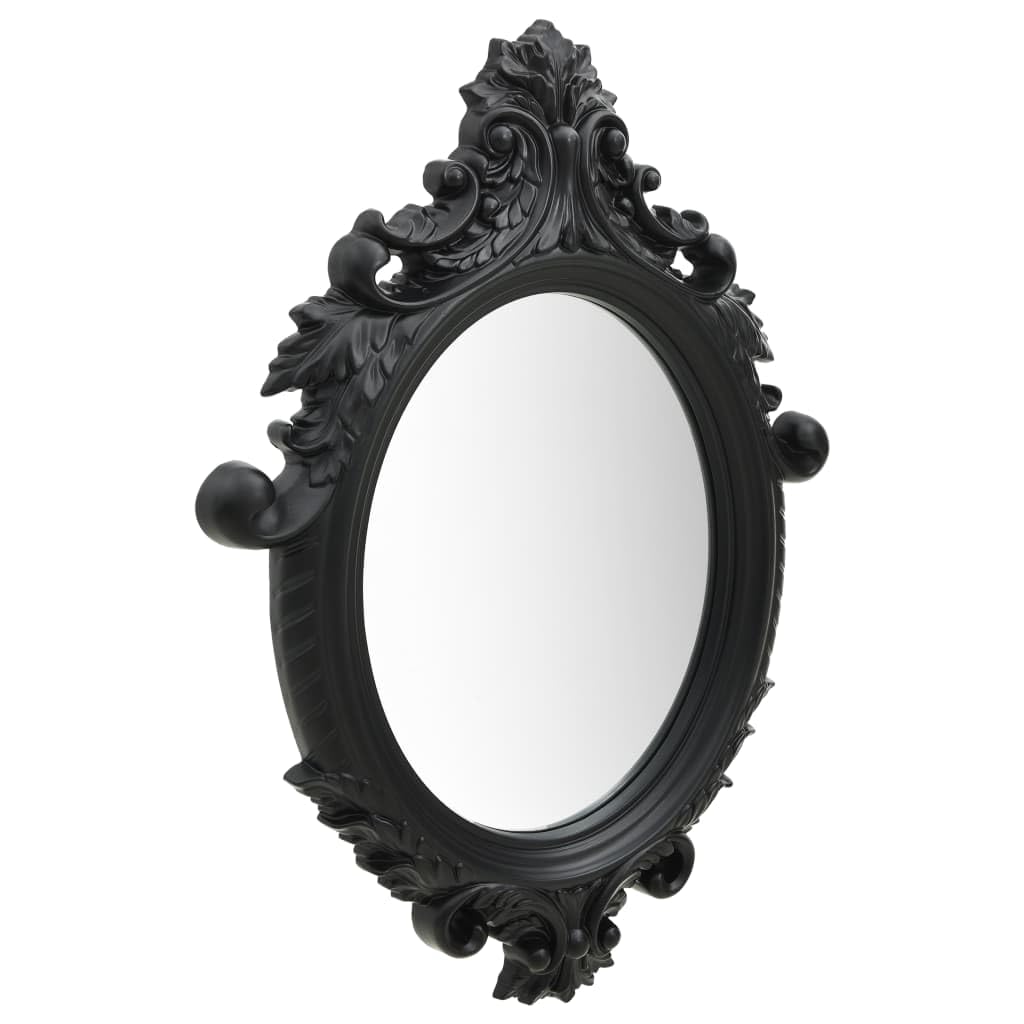 vidaXL Espejo de Pared Estilo Castillo Negro 56x76 cm