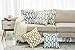 Mika Home Pack of 2 Embroidery Geometric Links Accent Decorative Throw Pillow Cover Sofa Cushion Case for 18X18 Inserts Cotton Fabric Grey White