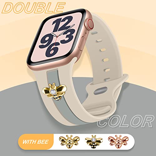 Image of 3 Pack Designer Sport Bands Compatible With Apple Watch Band 38mm 40mm 41mm 42mm 44mm 45mm 46mm 49mm Women Girls,Soft Silicone Sport Strap for iWatch Series 10 9 8 7 6 Ultra SE 5 4 3 2 1