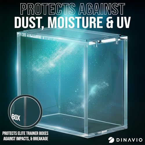 Image of Dinavio Crafthouse Elite Trainer Box Acrylic Display Case Stackable - 8mm + 5mm Ultra Thick Acrylic with N52 Strong Magnets - ETB Case Protector - Compatible with Elite Trainer Boxes