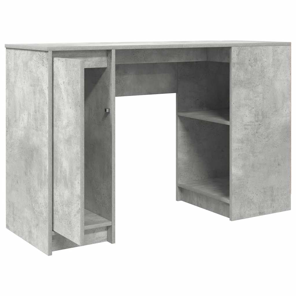 Scrivania in legno grigio cemento, 120 x 42 x 76 cm, scrivania da ufficio con piano da scrivania per laptop, monitor, tastiera e documenti, home office e ufficio