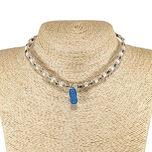 BlueRica Braided Hemp Cord Choker Necklace with Puka Shells and Flip Flop Pendant3