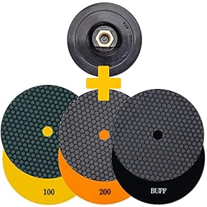 EDW Profi Diamant-Schleifpad Set, 3-teilig