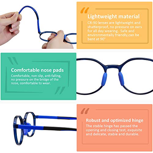 Image of VisionGlobal Blue Light Blocking Glasses for kids, Anti Eyestrain and Blurry, Computer Glasses, Anti Glare