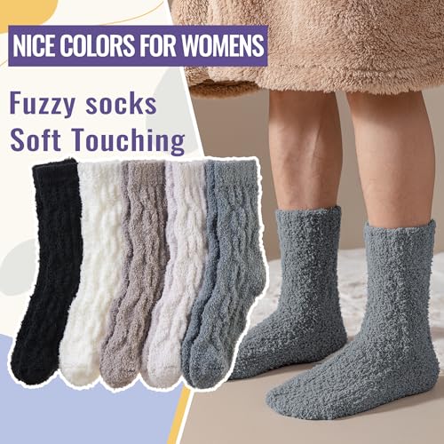 Image of DoSmart Fuzzy Socks For Women Slipper Warm Fluffy Soft Winter Cozy Plush Cabin Sleep Christmas Home Socks