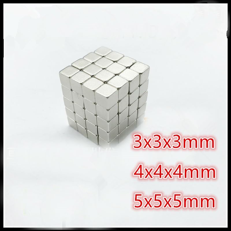 5/10/50pcs/lot 3x3x3 4x4x4 5x5x5 Square NdFeB Rare Earth 3 * 3 * 3 4 * 4 * 4 5 * 5 * 5 Neodymium Magnet(50pcs 5x5x5mm)