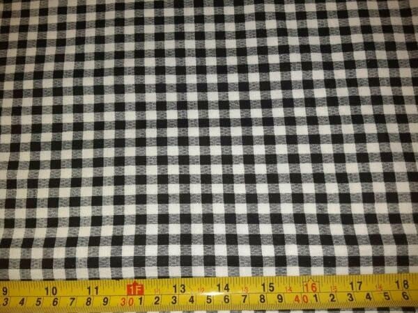 Dolly Cotton Fabric - 33" Fabric Black White 14" Checks Gingham Print Crafts Sew