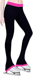 Pantalones Patinaje Artístico Muchachas sobre Pie Bota Medias Patinaje sobre Hielo Estiramiento Alto Forrado Vellón Leggings Ropa Deportiva