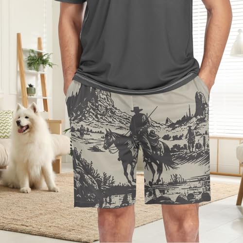 visesunny Men's Pajama Bottoms Lounge Sleep Shorts Soft Comfy Comfortable Breathable Pajamas Shorts with Pockets2