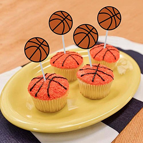 Hokpa Basketball Cupcake Toppers Cake Fruit Food Picks Dessert Table For Boys Kids Birthday Party Baby Shower Wedding Christmas Decor (30Pcs) #TOP1