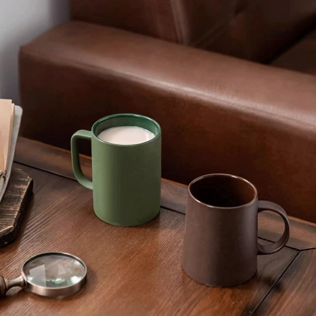 ENGENDER Tazas Cafe Taza Helada, Taza De Café Creativa con Cuchara, Taza De Agua Potable, Gran Capacidad, Oficina Mug Cups(B)