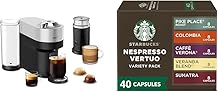 Nespresso Vertuo Pop+ Deluxe Coffee and Espresso Maker by DeLonghi with Milk Frother, Silver + Starbucks Capsules, Vertuo Line