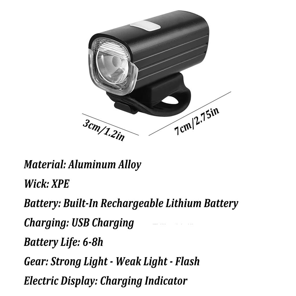 Impermeabile Luce per Bici, USB Ricaricabile Luci per Biciclette, 4 Modalità Luci Faro per Bicicletta Si Adatta a Tutte le Biciclette in Bicicletta da Strada in Montagna