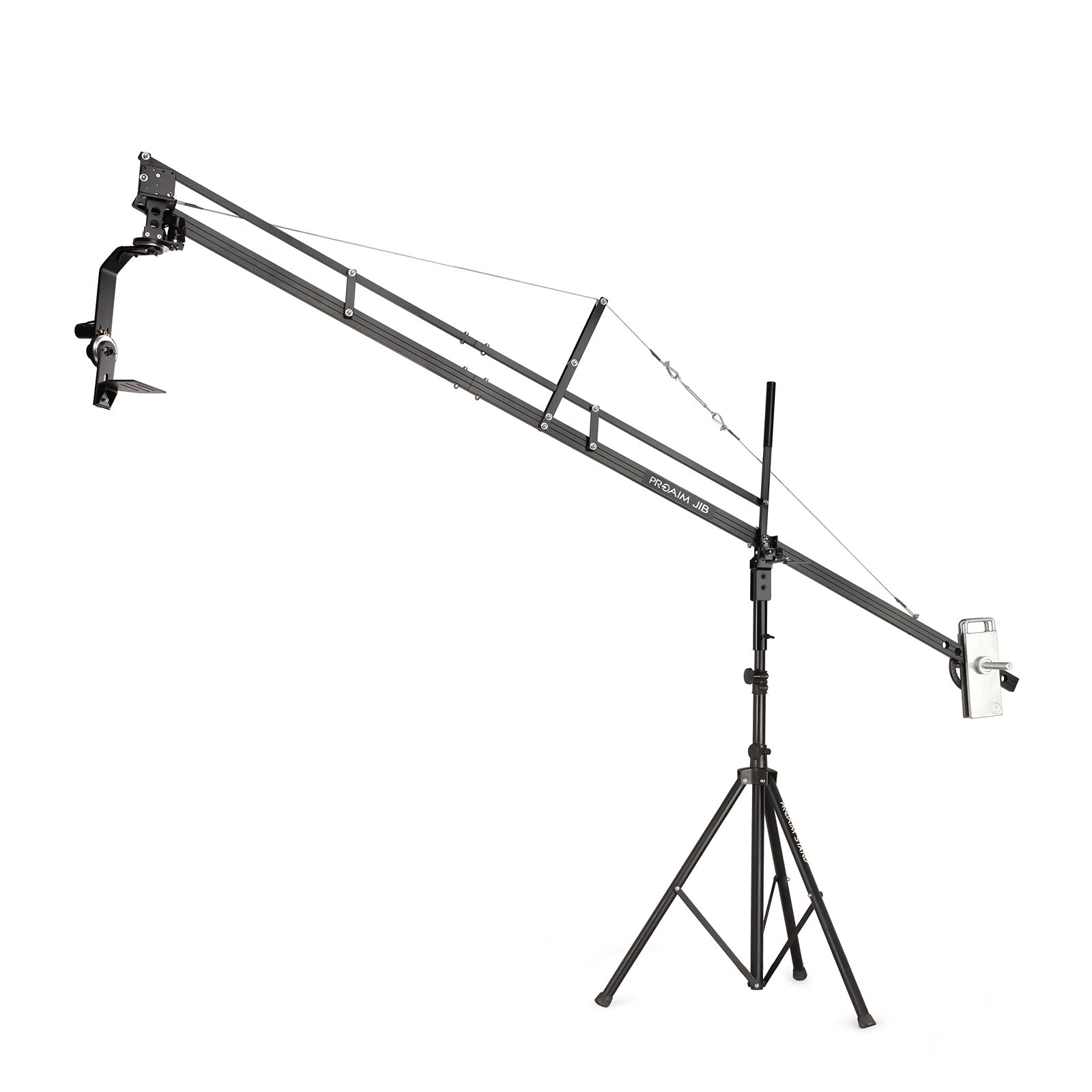 PROAIM 12ft Camera Crane Jib, Stand, Jr. Pan-Tilt per DSLR Videocamere Camcorder. Compatibile con Gimbal (P-12-JS-JRPP)
