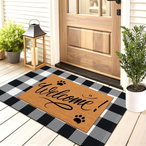 SofterCharm Outdoor Rugs, Black and White Area Rug Checkered 2’4’’x3’7’’ | Soft Machine Washable Rug, Cotton Woven Fabric, Welcome Mat for Home Decor, Bedroom, Doormat,Entryway, Halloween, Christmas - image 4