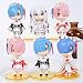 HAOBU Figurine Anime Re: Commencer la Vie dans Un Monde différent de zéro Version Q REM Ram Emilia Poupée PVC Modèle Figure Jouets 6 Pcs/Ensemble