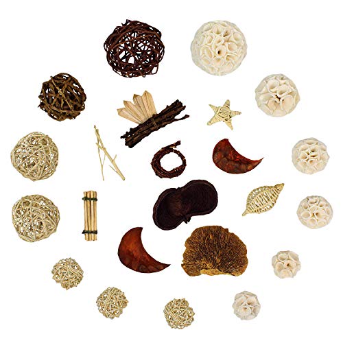 Blue Donuts Decorative Balls for Bowls  Decorative Balls for Centerpiece Bowl Fillers, Assorted Rattan Wicker Balls Orb Grapevine Ball, Vase Fillers