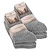 Produktbild 6 Paar Norweger Socken Herren Damen Wintersocken warme Wollsocken 20100 (39-42 Grau)