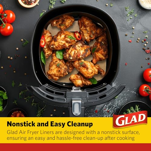 Glad Air Fryer Parchment Liners, Nonstick, 9x9 In, 100 Count - image 3