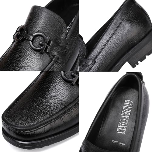 Men's Formal Leather Dress Shoes Business Handmade Buckle Slip On Penny Loafer Wedding Party Shoes for Men2