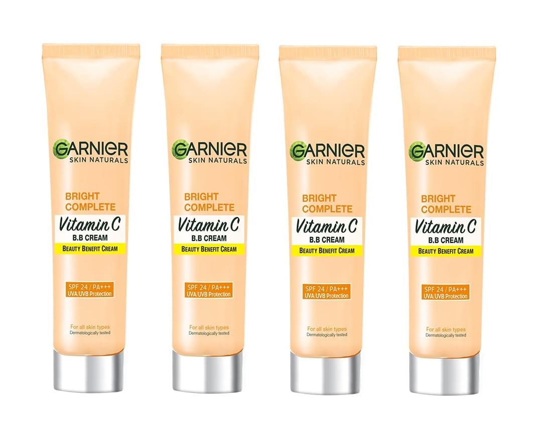 Garnier Bright Complete Vitamin C Full-Coverage Matte Bb Cream With Spf 24/Pa+++, Uva/Uvb Protection 9G For All Skin Types (Pack Of 4) (36G)-image-40