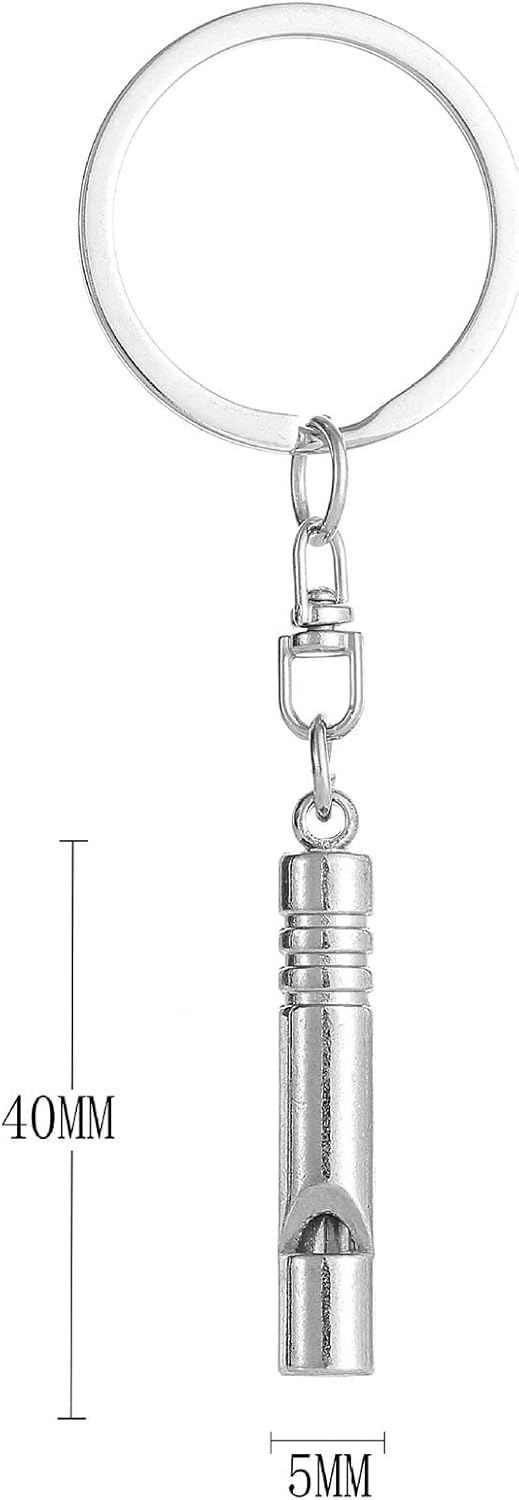 Survival Whistle Car Key Chain Silver Color High Strength Outdoor Whistle Key Ring Unique