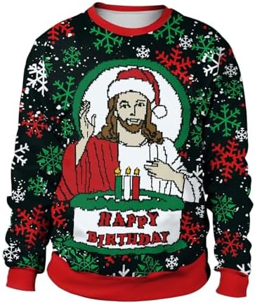 Generisch Pull de Noël Pull Imprimé 3D Impression Numérique Sweat...