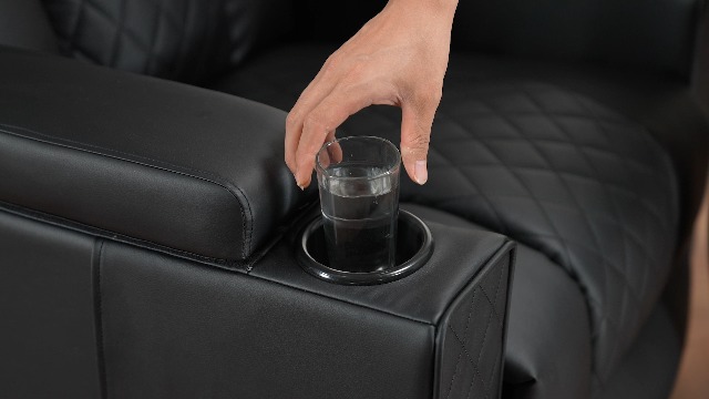 Sillón reclinable eléctrico marrón PU cuero miniatura 7