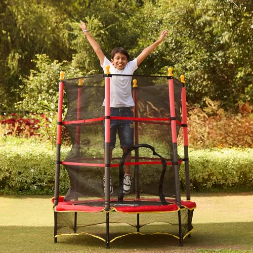 Image of Lifelong 55-Inch Trampoline for Kids with Safety Net & Spring Cover Padding, Exercise Rebounder for Indoor & Outdoor Use, Kids Jumping Bouncer for Home