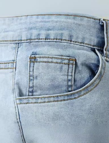 Kinghua Ripped Jeans Pants for Men Summer Slim Casual Skinny Tapered Distressed Lounge Trousers Denim Pants with Pockets3