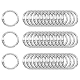 QUARKZMAN 120 Pcs de Anillas para Carpetas 0.8' Anillas de Libro de Metal Coloridas Anillas Sueltas para Tarjetas de Índice Llavero Anillas de Libreta para Hogar Oficina, Tono Plateado