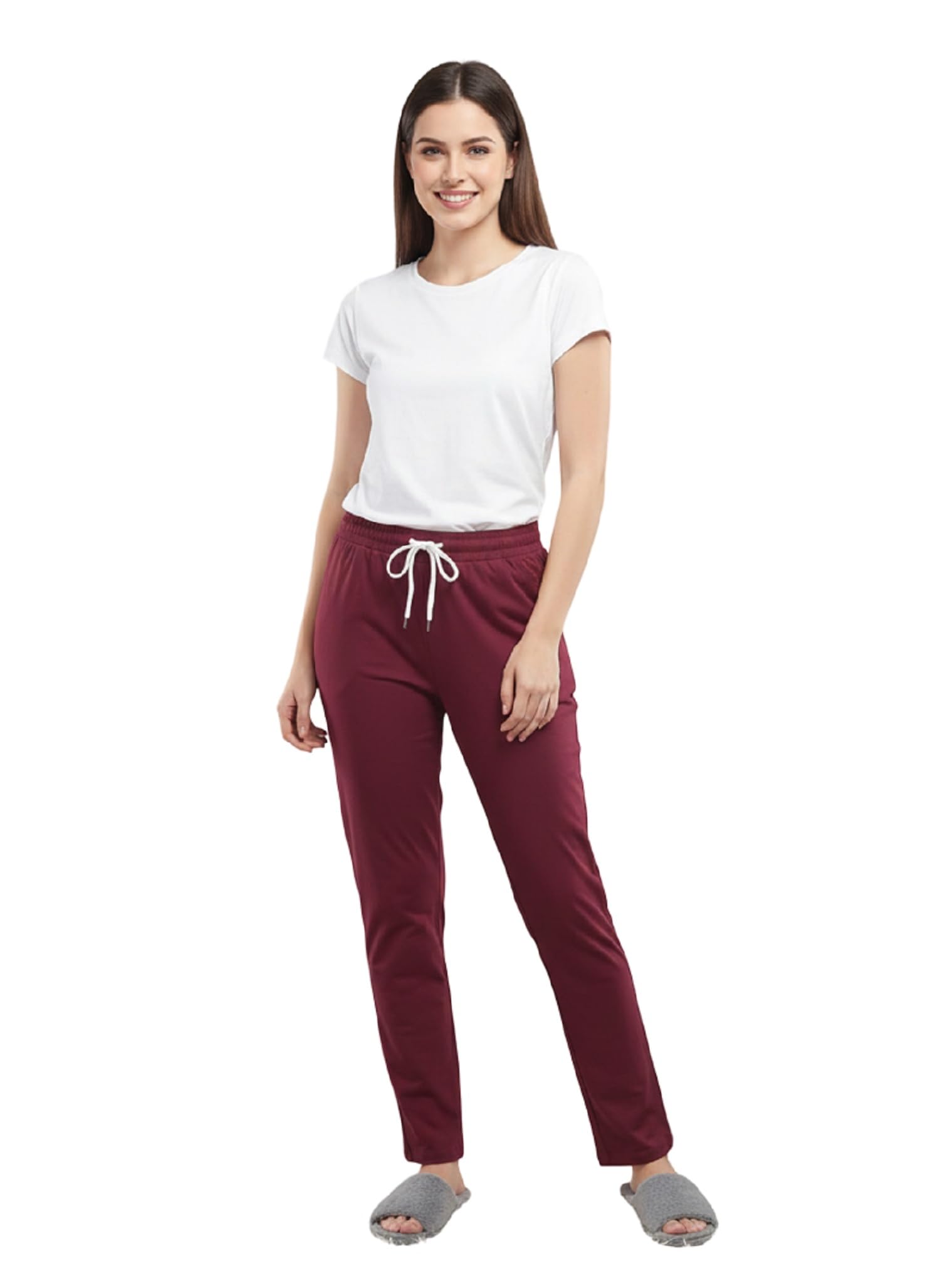 Women's Cotton Blend Pyjama Bottoms | Tapered Fit Lounge Pants with Drawstring Waist | Home Wear & Sleepwear-picture-44