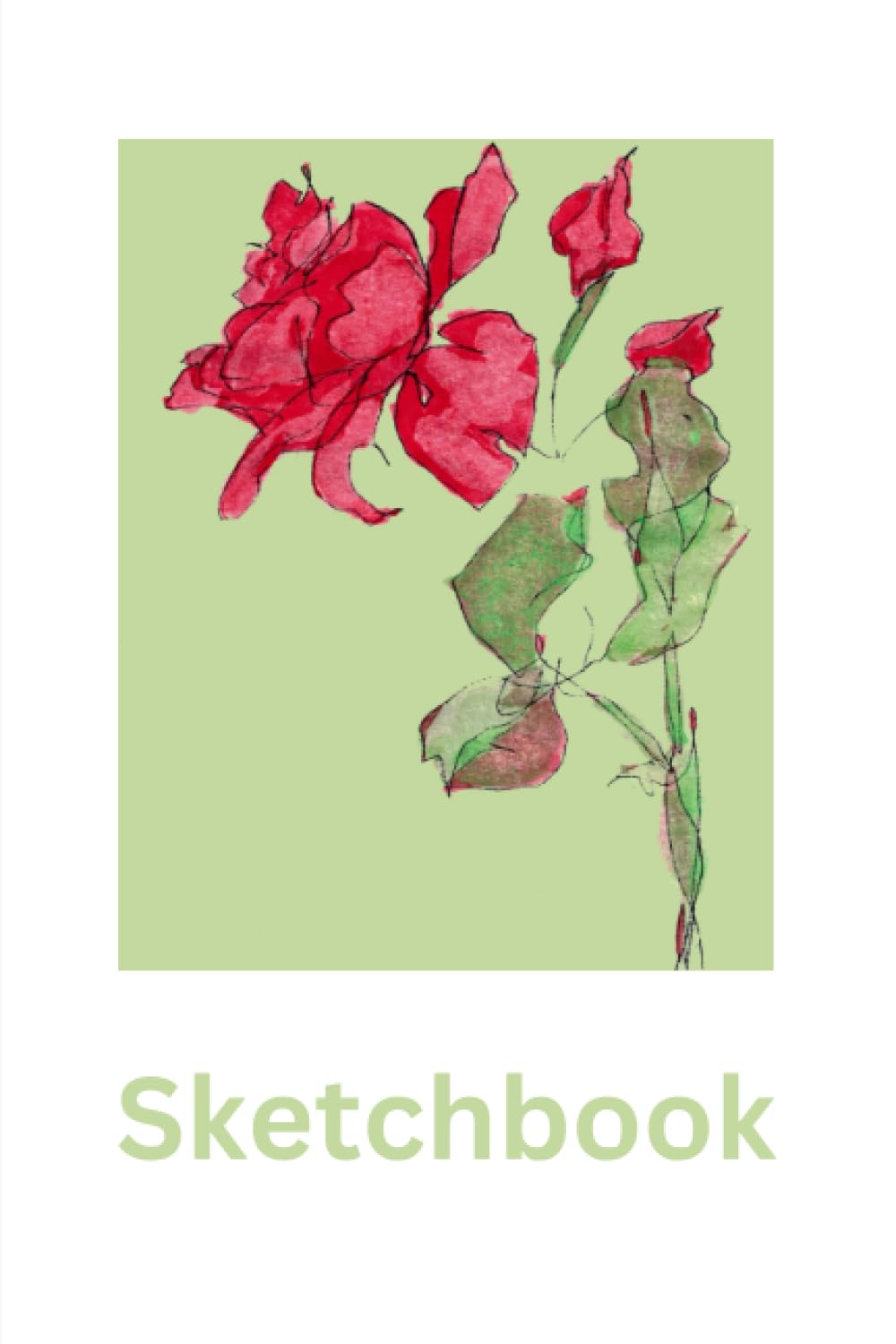 Floral Sketchbook - Rose: Sketchbook with a Rose on the Cover, 120 Blank Pages to draw on. Ideal for Children and Adults