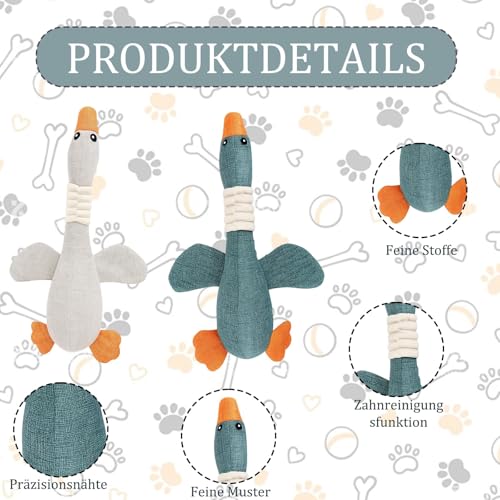 JazRvr 2 Stück Hundespielzeug Unzerstörbar, Welpenspielzeug, Hundespielzeug, Anti Stress Ente Für Hunde, Speziell Für Hunde Konzipiert Und Für Alle Arten Von Hunden Geeignet