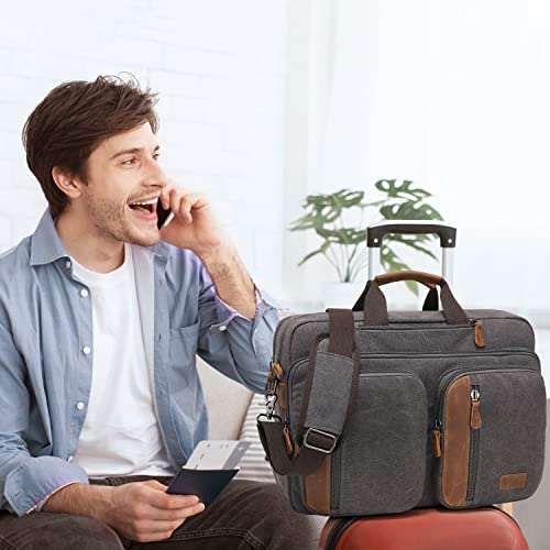 Jielv 3 In 1 Convertible Messenger Bag,17.3 Inch Laptop Backpack,Shoulder Bag,Business Handbags,Briefcase Computer Backpack For Men Women(Grey) #TOP6