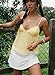 Princess Polly Zami Lemon Yellow Sheer Mesh Lace Detail Plunging Pleat Top