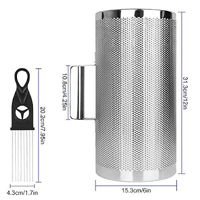 12 x 6 Stainless Steel Guiro Instrument Latin Percussion Metal Guiro Shaker with Scraper Percussion Instrument, Guira Dominicana, Wiro Musical